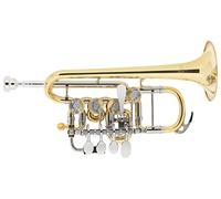 Lechgold PT-21/4L Tromba Piccola Bb-/A - in Ottone Minibal-Giunti - incl. 3 x Bocchini Bb & 1 x Bocchino A, Custodia Leggera & Bocchino