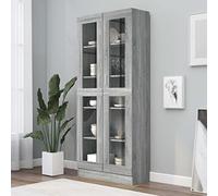 Lechnical Mobile Vetrina Grigio Sonoma 82,5x30,5x185,5 Legno Multistrato