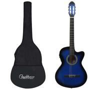 Lechnical Set Chitarra Western 12 pz con Equalizzatore e 6 Corde Blu