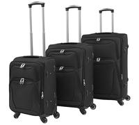 Lechnical Valigie Trolley 3 pz Morbide Nere Viaggio Ruote Girevoli 360° Bagaglio