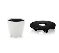 Lechuza 16100 fioriera Classico 50 LS Kit Completo Premium, Bianco (50 x 47) & Sottobicchieri di per Classico 50