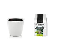 Lechuza Set Completo Vaso Classico Premium 21, Colore Bianco Lucido & PON 6 LITRI NEUTRO