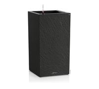 Lechuza - Vaso per piante Canto Slatestone 30 High Dark Grey, con sistema di irrigazione, indicatore del livello dell'acqua e inserto per piante, effetto ardesia, 30 x 30 x 56 cm, 15936