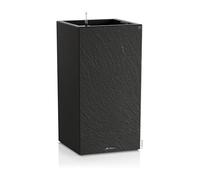 LECHUZA - Vaso per piante Canto Slatestone 40 High Dark Grey, con sistema di irrigazione, indicatore del livello dell'acqua e inserto per piante, effetto ardesia, 40 x 40 x 76 cm, 15956