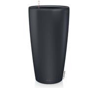 Lechuza - Vaso per piante RONDO Premium 40 grigio basalto opaco | colonna con sistema di irrigazione, indicatore del livello dell'acqua e inserto per piante | superficie opaca | Ø 40 x 75 cm | 15742