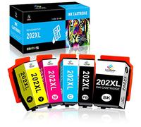 LeciRoba 202XL per cartucce epson xp 202 e epson 202xl ink per Epson Expression Premium XP-6000 XP-6005 XP-6100 XP-6105 XP-6001 (1-Nero 1-Foto Nero 1-Ciano 1-Magenta 1-Giallo, 5 Pacchetto)