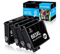 LeciRoba 603xl Cartucce di ricambio per stampante epson 603xl Multipack ed epson 603 per Epson XP 2100 XP 2150 XP 3100 XP 3150 XP 4100 XP 4150 Workforce WF 2810 WF2820 WF 2840 WF 2870 (4BK)