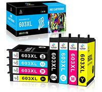 LeciRoba 603XL Cartucce per epson 603 xl multipack e per cartucce epson 603 compatibili per Epson XP-2100 XP-2150 XP-3100 XP-3105 XP-4100 XP-4150 Workforce WF-2810 WF-2820 WF-2840 WF-2870 (8-PK)