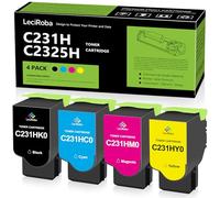 LeciRoba Cartuccia toner C2325H per Lexmark C231HK0 C231HC0 C231HM0 C231HY0 per Lexmark C2325 C2325dw MC2325adw C2535 C2535dw MC2535adwe C2425 C2425dw w MC2422 5adw C2640 MC2640adwe stampante