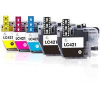 LeciRoba LC421 XL Brother Cartuccia d'Inchiostro Compatibile per DCP-J1050DW DCP-J1140DW MFC-J1010DW (421BK, 421C, 421M, 421Y)
