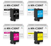 LeciRoba MX-C30NT MXC30NT - Cartucce toner di ricambio per MXC30NT MXC30NTB MXC30NTC MXC30NTM MXC30NTY per Sharp MX-C250F C300P C300W C301W C303W C304W C305W C306W (confezione da 4)