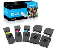 LeciRoba TK-5230 - Toner per Kyocera TK5220, compatibile con stampanti Ecosys P5021cdw, P5021cdn, M5521cdw, M5521cdn (confezione da 5, 2 nero/1 ciano/1 magenta/1 giallo)