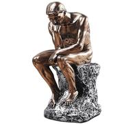 LECMACY Famous Thinking Man - Scultura in resina con personaggio di Rodin, 24 cm, statuetta da collezione di alta qualità, ispirata al pensatore di Rodin, statua decorativa per casa e ufficio,