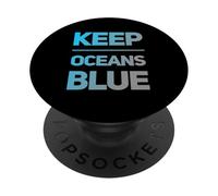 L'eco cita la consapevolezza del futuro e non dei fossili - Keep Oceans Blue PopSockets PopGrip Adesivo