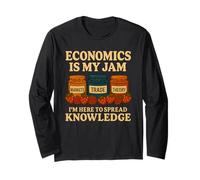 L'economia è la mia marmellata Insegnante divertente ritorno a scuola primo giorno Maglia a Manica