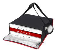 LeCorner Borsa per pizza, isolata per la consegna Doordash, grandi sacchetti per la spesa per uso personale, Uber Eats, consegna del cibo, borsa termica pieghevole, 50,8 x 50,8 cm (nero)