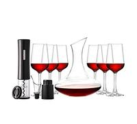 LECOW Apribottiglie Apribottiglie elettrico Cavatappi Automatico Set di Calici di Vino Rosso Vetro Domestico Bicchiere da vino Set di 11 Pezzi Cavatappi Apribottiglie