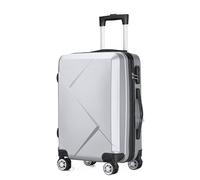LECOW Bagaglio Valigia Trolley Valigetta Rigida Per Valigie Con Ruote Girevoli, Ruote Girevoli Guscio Rigido Leggero Valigia Bagaglio A Mano (Color : Sliver, Size : 20in)