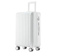 LECOW Bagaglio Valigia Trolley Valigia Con Ruote Girevoli, Rigida, Leggera, Per Viaggi D'affari Valigia Bagaglio A Mano (Color : White, Size : 24in)