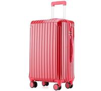 LECOW Bagaglio Valigia Trolley Valigia Con Ruote Girevoli Valigie Rigide Leggere E Scorrevoli Per Viaggi D'affari Valigia Bagaglio A Mano (Color : Rot, Size : 22in)