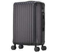LECOW Bagaglio Valigia Trolley Valigia Con Ruote Girevoli Valigie Rigide Leggere E Scorrevoli Per Viaggi D'affari Valigia Bagaglio A Mano (Color : Black, Size : 20in)
