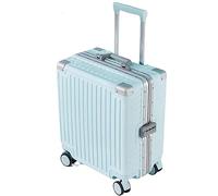 LECOW Bagaglio Valigia Trolley Valigie Con Ruote Bagaglio A Mano Di Grande Capacità Bagaglio Divisorio Staccabile Valigia Bagaglio A Mano (Color : Blue, Size : 18in)