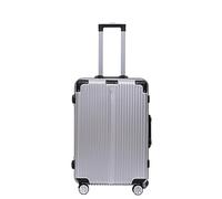 LECOW Bagaglio Valigia Trolley Valigie da 20/24 pollici Valigie rigide resistenti alla compressione con ruote impermeabili Valigia Bagaglio A Mano (Color : Blue,Silver, Size : 20 inch)