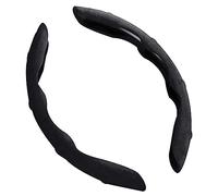 LECREA 2 Pezzi Coprivolante per Auto in Pelle Scamosciata per BMW 1er E81 E82 E87 E88 F20 F21 F40 F52 116i M135i, Protezione del Volante Segmentata, Antiscivolo Traspirante, Auto Accessori,A Black