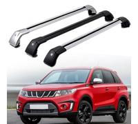 LECREA Barre Portatutto per Suzuki Vitara 2015-2019, Tetto Portapacchi Barra Alluminio Auto per Railing Integrati con Serratura,Silver Black-1 Pair