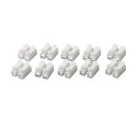 Lecreatekit 10 connettori a molla CH2 a filo rapido, morsettiere a 2 pin per strisce LED, morsetti per cavi elettrici senza vite, 20-12 AWG, ritardanti di fiamma, bianco