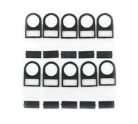 Lecreatekit 10 cornici per etichette con interruttore a pulsante, 22 mm, con clip di montaggio, targhette per identificazione del controllo del pannello, etichette in materiale PC nero, 45 x 30 mm