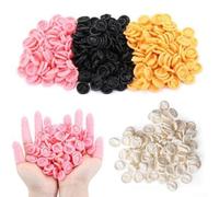 Lecreatekit 100 guanti protettivi in gomma antiscivolo per nail art, riparazione elettronica e microelettronica (nero)