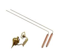 Lecreatekit 2 canne da divinazione in rame per ricerca d'acqua e caccia al tesoro, metal detector con pendolo per strumenti di ricerca geobiologica, oro rosa