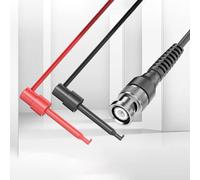 Lecreatekit 2 cavi coassiali da BNC a doppio gancio, 120 cm, 50 Ohm, per sonda per oscilloscopio, con stivali isolati, per test di laboratorio e lavori di riparazione elettronica