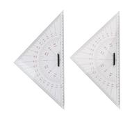 Lecreatekit 2 pezzi Marine Chart Plotting Triangle Righello 300 mm, Set di goniometro acrilico trasparente per navigazione su barche, yacht navi, scala incisa con precisione per una misurazione