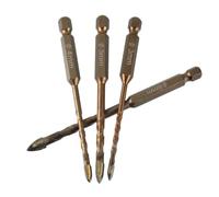 Lecreatekit 4 punte esagonali a croce per piastrelle, vetro, metallo, legno, plastica, 3-6 mm, set multimateriale per trapani elettrici a mano