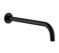 Lecreatekit Asta di prolunga per soffione doccia in acciaio inox, 33 cm, braccio dritto angolato, con copertura decorativa, per bagno e hotel, finitura cromata