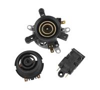 Lecreatekit Base termostatica per bollitore elettrico con interruttore, set di 3 pezzi di collegamento a presa, in alluminio, parte di ricambio ignifuga, per interruttore a vapore superiore, nero