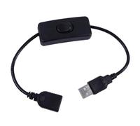 Lecreatekit Cavo di prolunga USB con interruttore on/off, cavo di controllo dell'alimentazione da maschio a femmina da 30 cm, per lampade da scrivania e ventilatori, nero