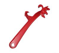 Lecreatekit Chiave per tappi 3 in 1 per fusti da 5-55 galloni, per rimuovere il coperchio resistente per barattoli di vernice e barili, strumento ergonomico con manico antiscivolo, rosso (a)