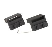 Lecreatekit Confezione da 2 fermaporta, guida per porta scorrevole in lega di metallo, con chiave, colore nero, antiruggine, per ruote che scivolano fuori pista per un funzionamento fluido e