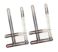 Lecreatekit Confezione da 2 righelli pieghevoli in acciaio inox con angolo regolabile, strumento di misurazione multifunzione su quattro lati, per la lavorazione del legno e l'architettura, design