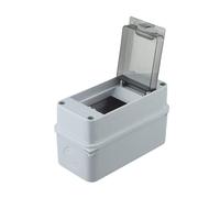 Lecreatekit Confezione da 2 scatole per fusibili HT-3, scatola di distribuzione piccola a 3 moduli con porta trasparente, scatola di derivazione elettrica in plastica ABS, per officine all'aperto