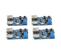 Lecreatekit Confezione da 4 moduli per decodifica MP3, lettore audio senza perdita con scheda TF, supporto USB, 2 W, 3,7-5,5 V, kit fai da te, blu
