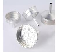 Lecreatekit Filtro a imbuto in alluminio per macchina da caffè espresso, compatibile con 2, 3, 6, 9, 12 tazze, colore: argento