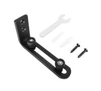 Lecreatekit Guida per pavimento per porta del fienile, fermaporta scorrevole regolabile a doppia ruota per movimenti stabili, hardware in acciaio al carbonio nero per porte interne