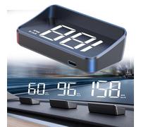 Lecreatekit Head Up Display per auto, tachimetro digitale GPS per MPH, rilevatori di autovelox per auto, interfaccia USB e gioco, per auto (KM/H)