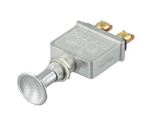 Lecreatekit Interruttore push pull resistente, 75 A, 6-28 V CC, 2 posizioni on-off con manopola cromata, corpo in lega di zinco per fari marini automobilistici