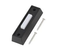 Lecreatekit Pulsante per campanello illuminato da parete, pulsante per porta esterna in ABS con LED per visibilità notturna, pulsante per campanello cablato nero per ingresso domestico (DC 12-24 V)