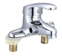Lecreatekit Rubinetto miscelatore per lavabo a parete con interruttore a 2 vie aperto lateralmente, in lega di zinco, rubinetto caldo e freddo con bobina in ceramica di rame, finitura cromata senza